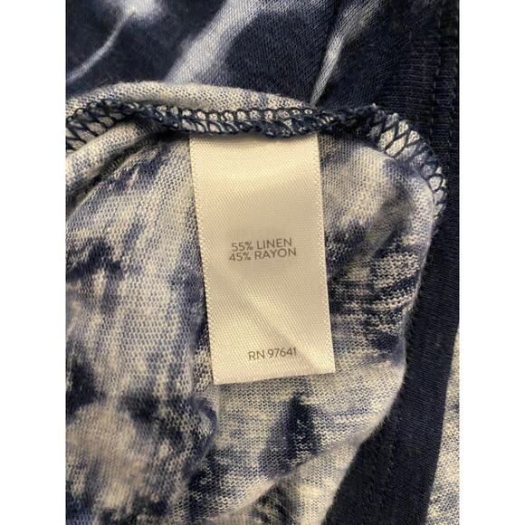 Pure Jill Womens Sundress Blue Tye Die XS Petite Short Length Linen Blend New - Picture 6 of 7